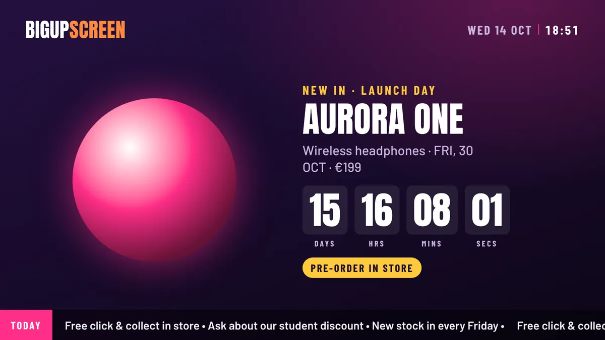 A new product launch countdown