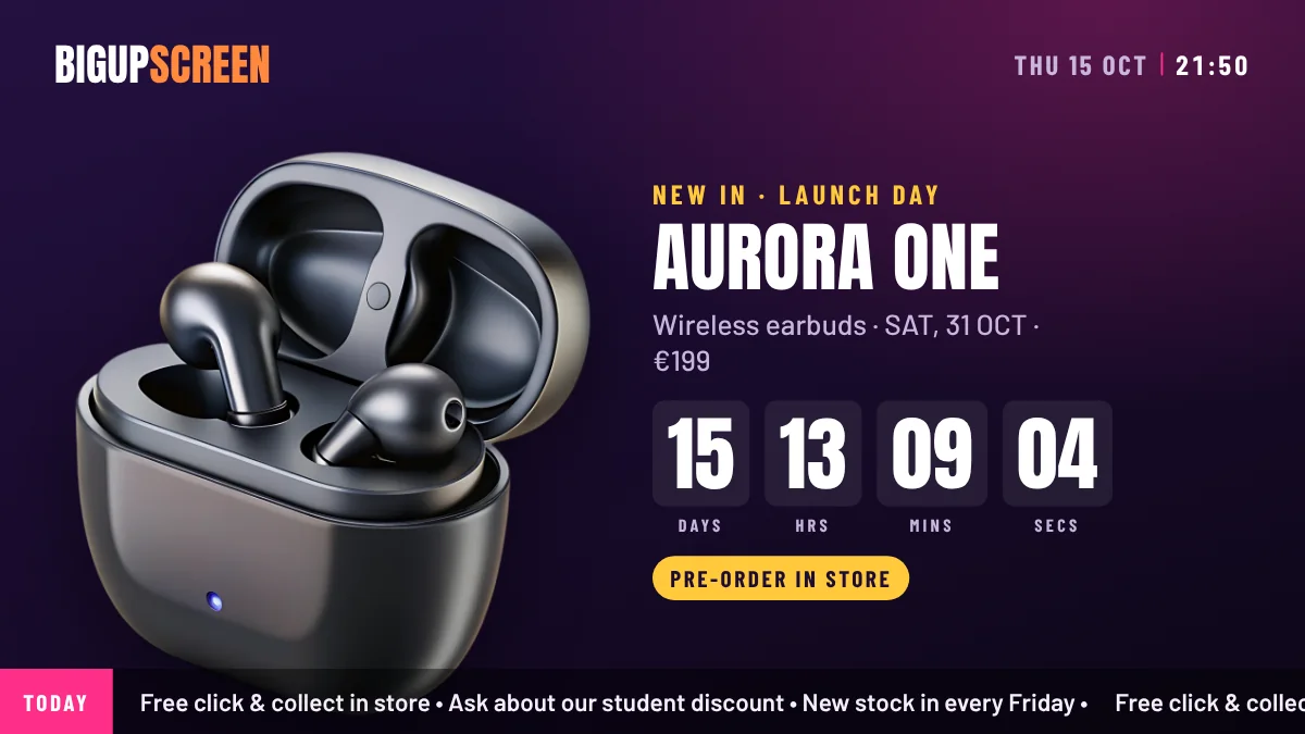 A new product launch countdown