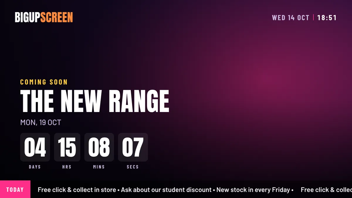A countdown to a new product range: 4 days, 15 hours, 8 minutes